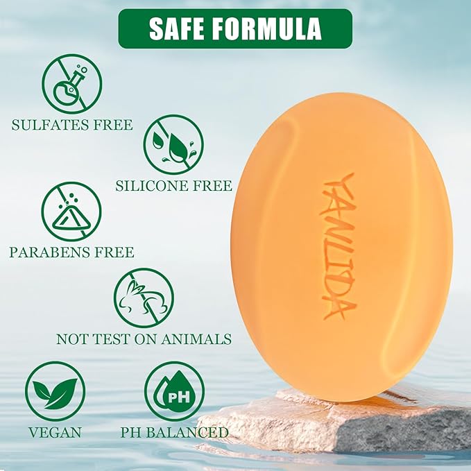 Solid Shampoo Conditioner Bar 2-In-1, Citrus Bar Shampoo for Dry, Itchy, and Oily Scalp, pH Balanced, Vegan Bars for Hair Strengthening Cleansing Moisturize, Cruelty-Free, 3 oz (Pack of 2)-Velvo Beauty