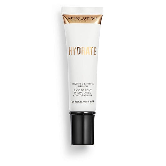 Makeup Revolution Hydrate Primer, Water-Based Primer with Vitamin E & Hyaluronic Acid, Lightweight Formula, Vegan & Cruelty-Free, 0.95 Fl Oz-Velvo Beauty