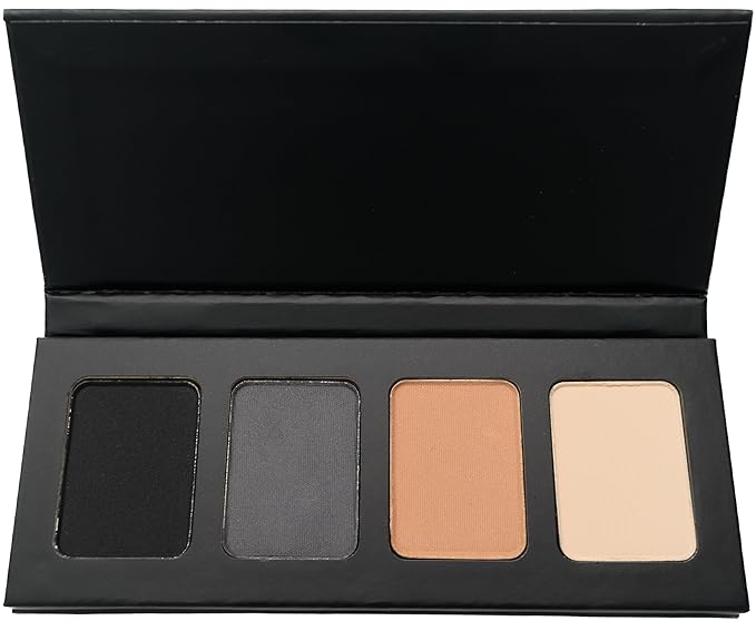 Matte Black, Silver Grey, Light Brown and Off White Vegan Eyeshadow Mini Palette; Talc, Paraben & Cruelty Free-Velvo Beauty