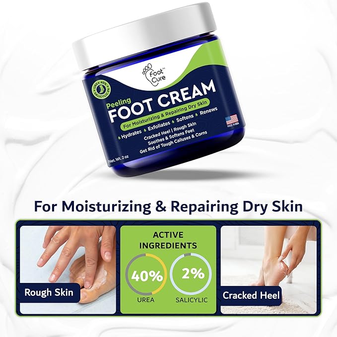 Tea Tree Oil Foot Cream - Moisturizing Athletes Foot Care For Dry Cracked Feet Cream - Heel & Callus Removal, Toenail Treatment, Itchiness Relief - Made in USA Foot Cream, 2 Ounce Pack of 2-Velvo Beauty