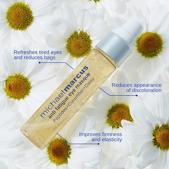 Michael Marcus Anti Fatigue Eye Masque - Intensive Peptide Complex Targeting Under Eye Bag Volume & Darkness - Natural Cruelty-Free -(1oz Bottle)-Velvo Beauty