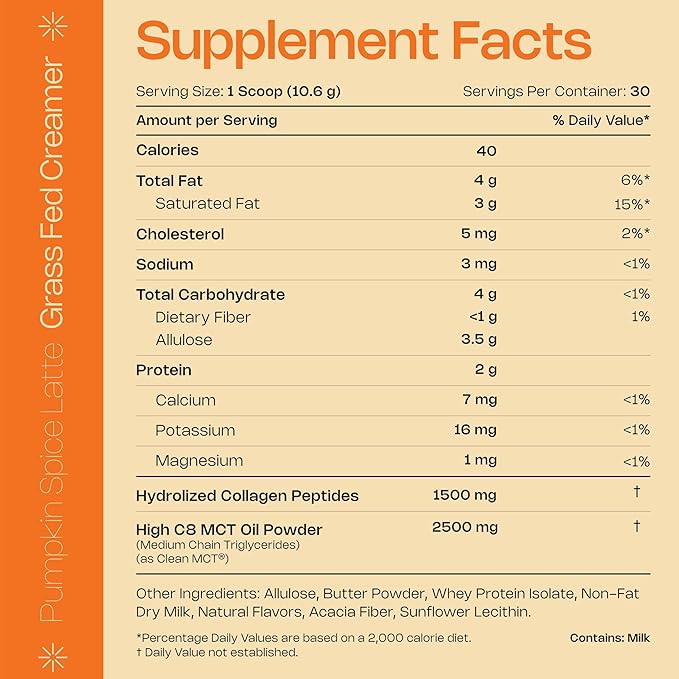 LevelUp Creamer, with Energizing MCT Oil and Collagen Peptides, Keto Coffee Creamer, Supports Natural Energy & Ketone Production - Pumpkin Spice Latte-Velvo Beauty