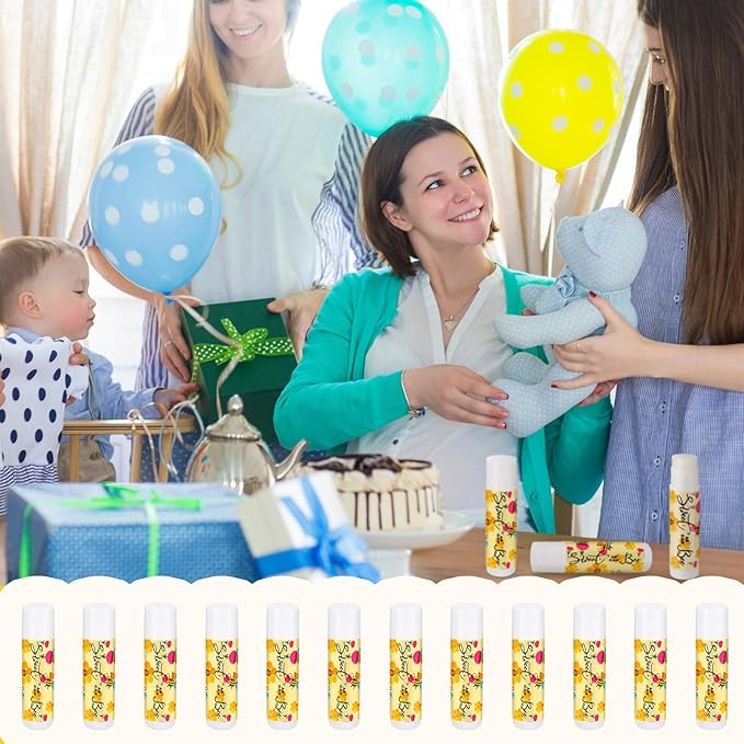Loopeer 50 Pcs Sweet as Can Bee Theme Baby Shower Decorations Bee Theme Baby Shower Favors Lip Balm Gift for Guest Gender Reveal Party Supplies for Kid Women-Velvo Beauty