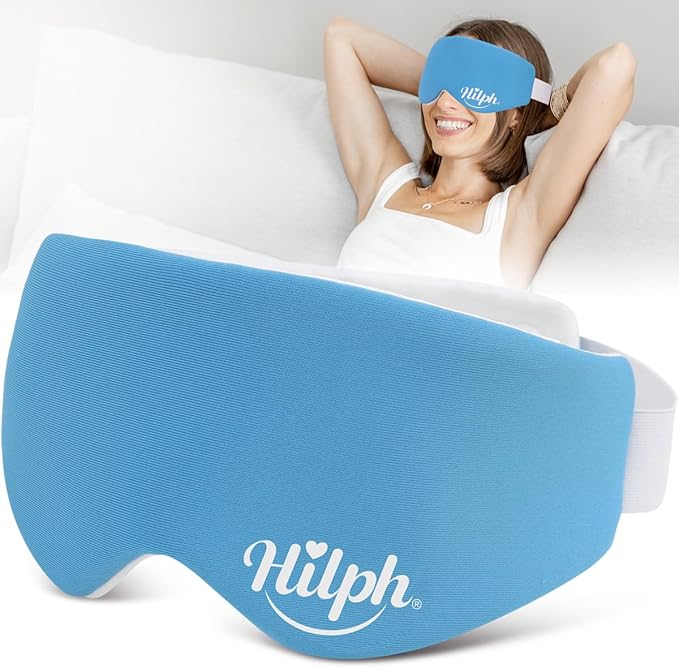 Hilph Microwave Warm Eye Mask for Dry Eyes, Heated Eye Mask Moist Heat Warm Eye Compress for Blepharitis, Styes, Tired Itchy Eyes, Eye Strain, Fatigue Eye Treatment (Blue)-Velvo Beauty