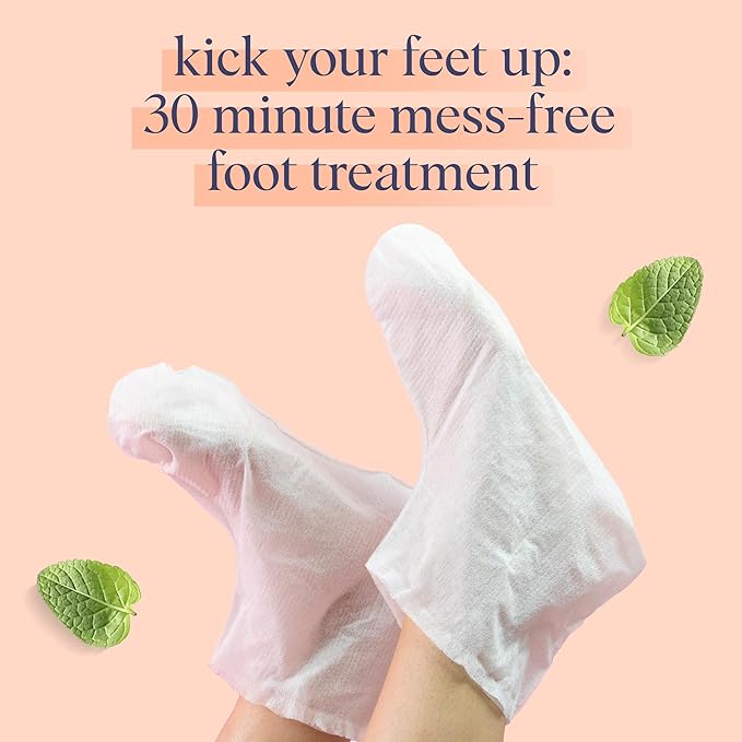 SpaLife Softening Care Foot Sockies (8-Pack) - Spearmint & Tea Tree Oil, Exfoliating Pack for Healthy Feet, Intensive Repair, Callus Remover Sockies, Dry Skin Solution, Moisturizing Foot Treatment-Velvo Beauty