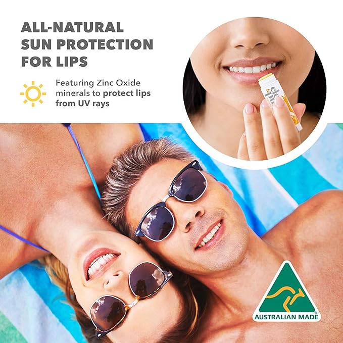 Lip Balm 4-Pack (Manuka Honey with Sunscreen) | Lip Care Set With 100% All Natural Beeswax | Vitamin E Oil | Flavored Lip Balm for Dry, Chapped Lips | Made in Australia-Velvo Beauty