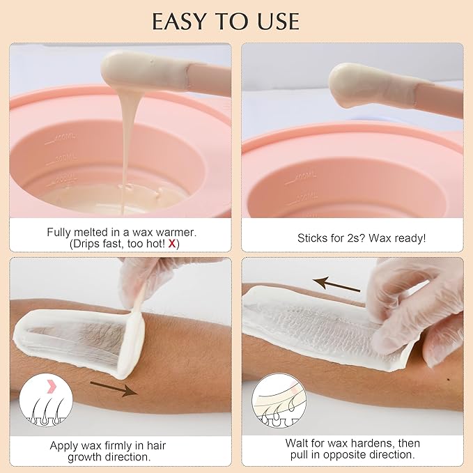 KOTAMU Wax Warmer, Waxing Kit for Women Men Hair Removal, Digital Waxing Machine for Face Eyebrow Bikini Brazilian Leg Body &Sensitive Skin, Pink Wax Kit With 44 Accessories for Home Salon Use-Velvo Beauty