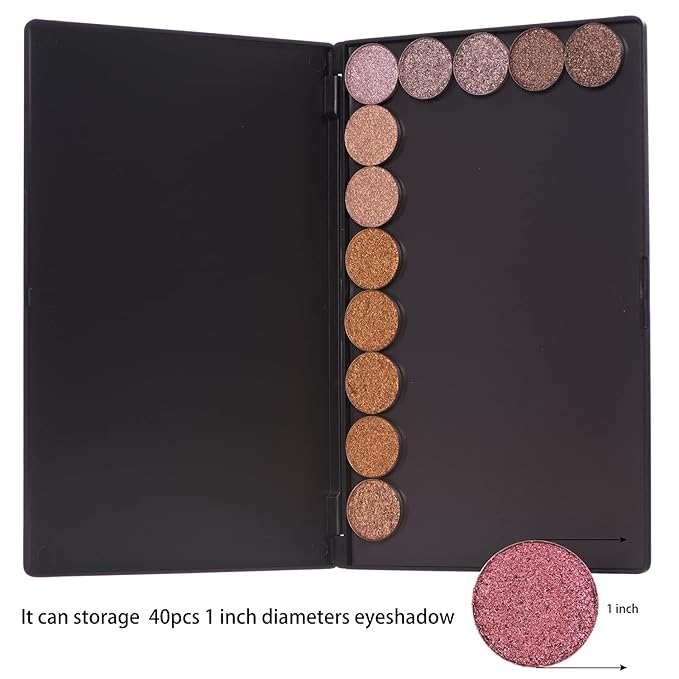 Large Empty Magnetic Plastic Eyeshadow Makeup Palette with 15Pcs Adhesive Empty Palette Metal Stickers for Eyeshadow Lipstick Blush Powder-Velvo Beauty