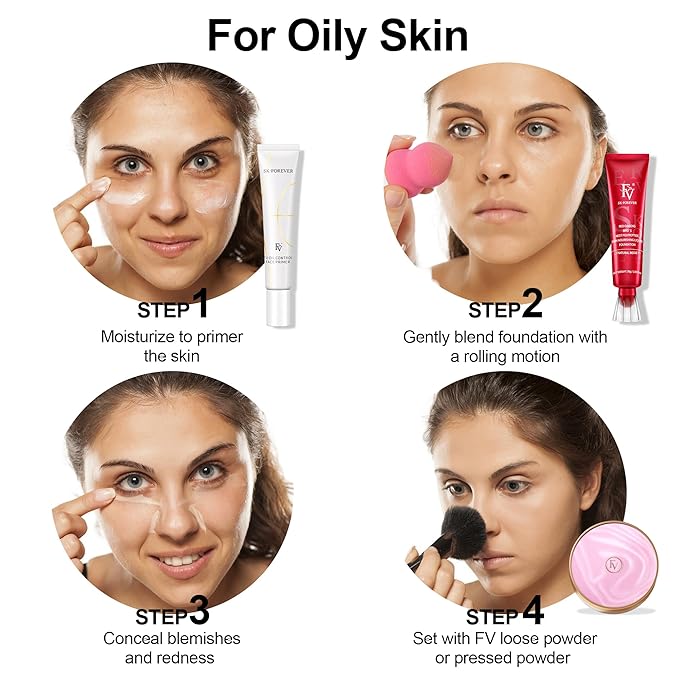 FV Waterproof Foundation, Lightweight & Medium Coverage Foundation with Matte Finish, Oil Control Long Lasting Liquid Foundation Makeup for Oily Normal Skin (Ivory)-Velvo Beauty