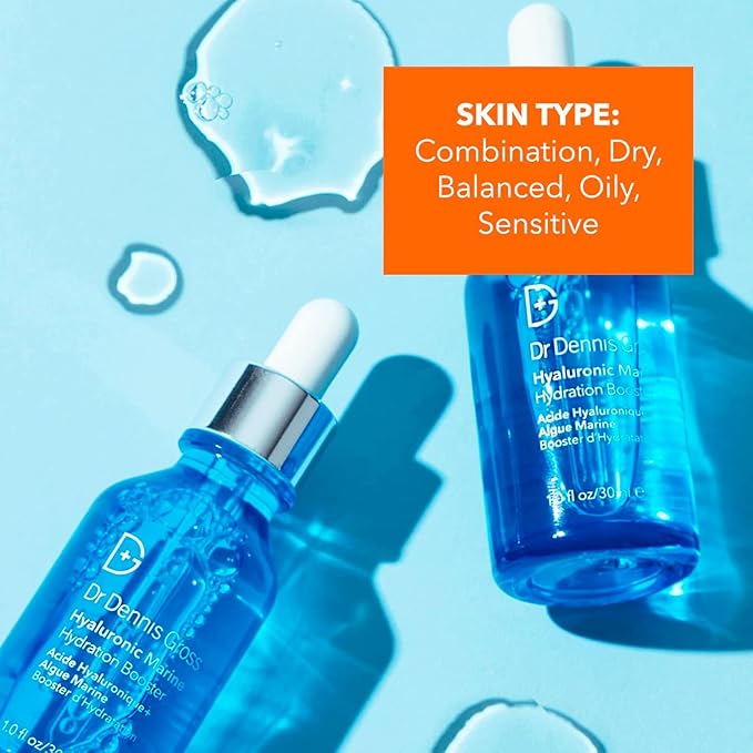Dr Dennis Gross Hyaluronic Marine™ Hydration Booster: for Dehydrated, Rough Texture, Dry Fine Lines & Wrinkles, 1 fl oz-Velvo Beauty