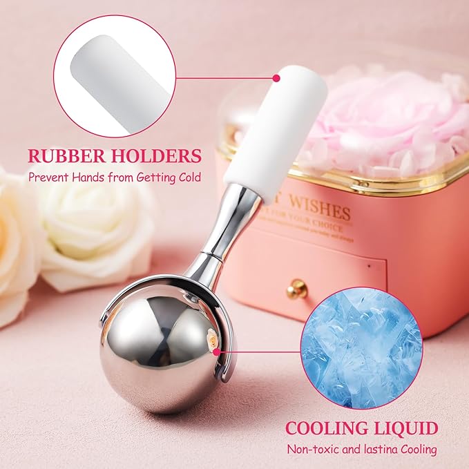 Cryo Sticks 360 Rotating Unbreakable Steel Ice Globes - Facial Skin Care Tools for Women - Ice Roller for Face & Eyes-Velvo Beauty