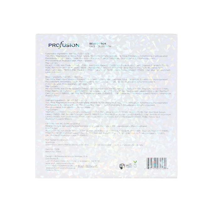 Profusion Cosmetics White Crystals Beauty Box with Makeup Shades, Lip Gloss, and Premium Brushes for Flawless Look, Ideal Gift for Makeup Enthusiasts-Velvo Beauty