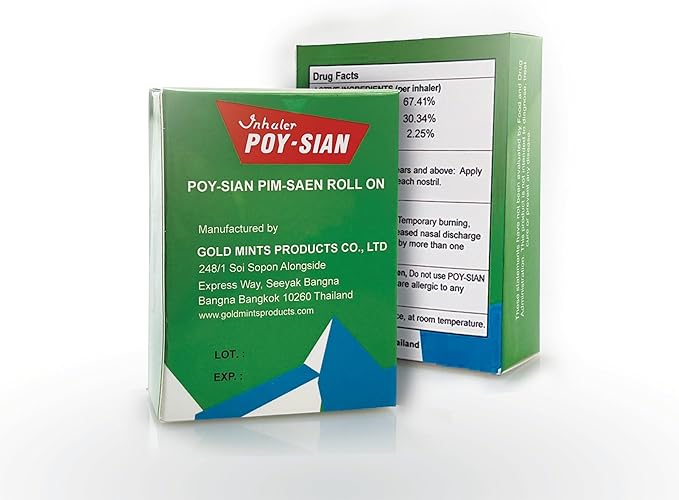 POY-SIAN Thai Pim-Saen Balm Oil 5ml Roll-On (Pack of 3)-Velvo Beauty