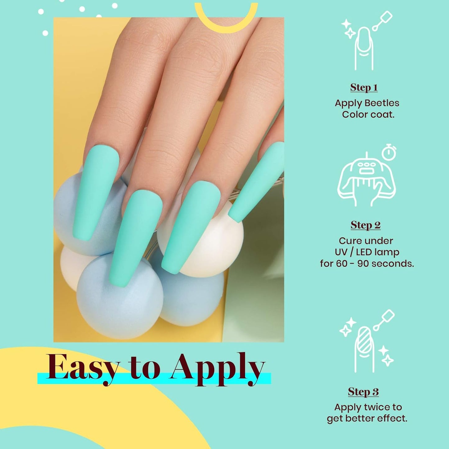 Beetles Gel Nail Polish Cascade Green Color Soak Off UV LED Nail Lamp Gel Polish 15 ml for All Season Gel Polish Nail Art Design Manicure Salon DIY Salon Gel-Velvo Beauty