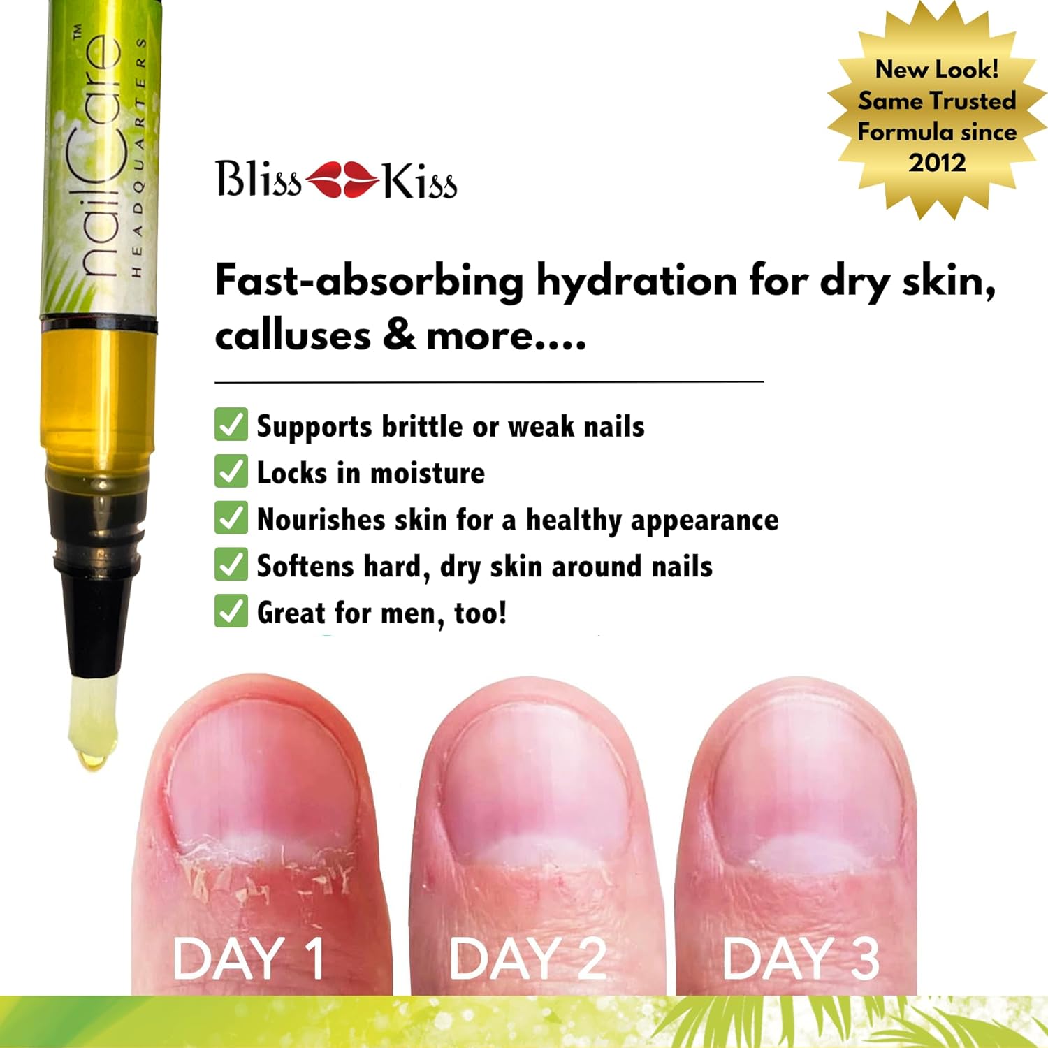 Nail Care Headquarters Simply Pure Cuticle Oil Pen for Nails - Nail Strengthener & Growth Oil and Serum for Damaged Nails, Hangnails w/Jojoba cuticle oil—Coconut Lime Verbena Fragrance-Velvo Beauty