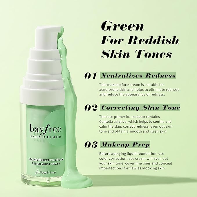 Color Correcting Cream Tinted Moisturizer, Makeup Primer for A Flawless, Smooth Canvas, Formulated with Centella Asiatica and Vitamin E-Velvo Beauty
