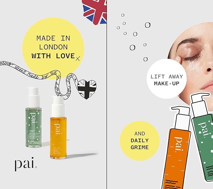 Pai Skincare London | DOUBLE CLEANSE - FROM LONDON WITH LOVE Beauty Gift Set. Organic Face Wash, Makeup Remover & Headband, Suitable for Sensitive Skin & All Skin Types. Made In London.-Velvo Beauty