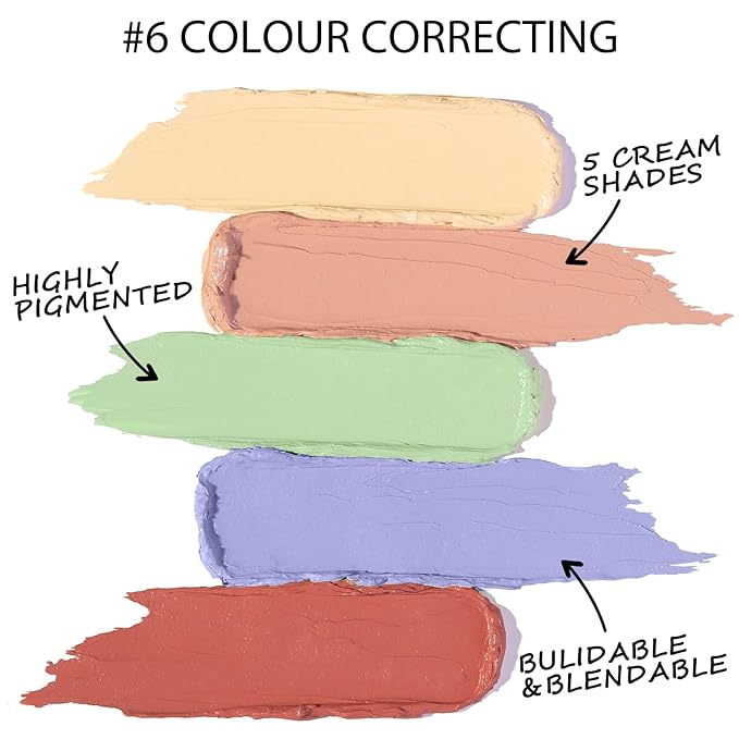 5 In 1 Multi-Use Correcting Concealer Palette,Waterproof Long Lasting Contour Palette,Professional Creamy Concealer Kit for Women,Easy to Create Full Coverage and Natural Finish.#6-Velvo Beauty