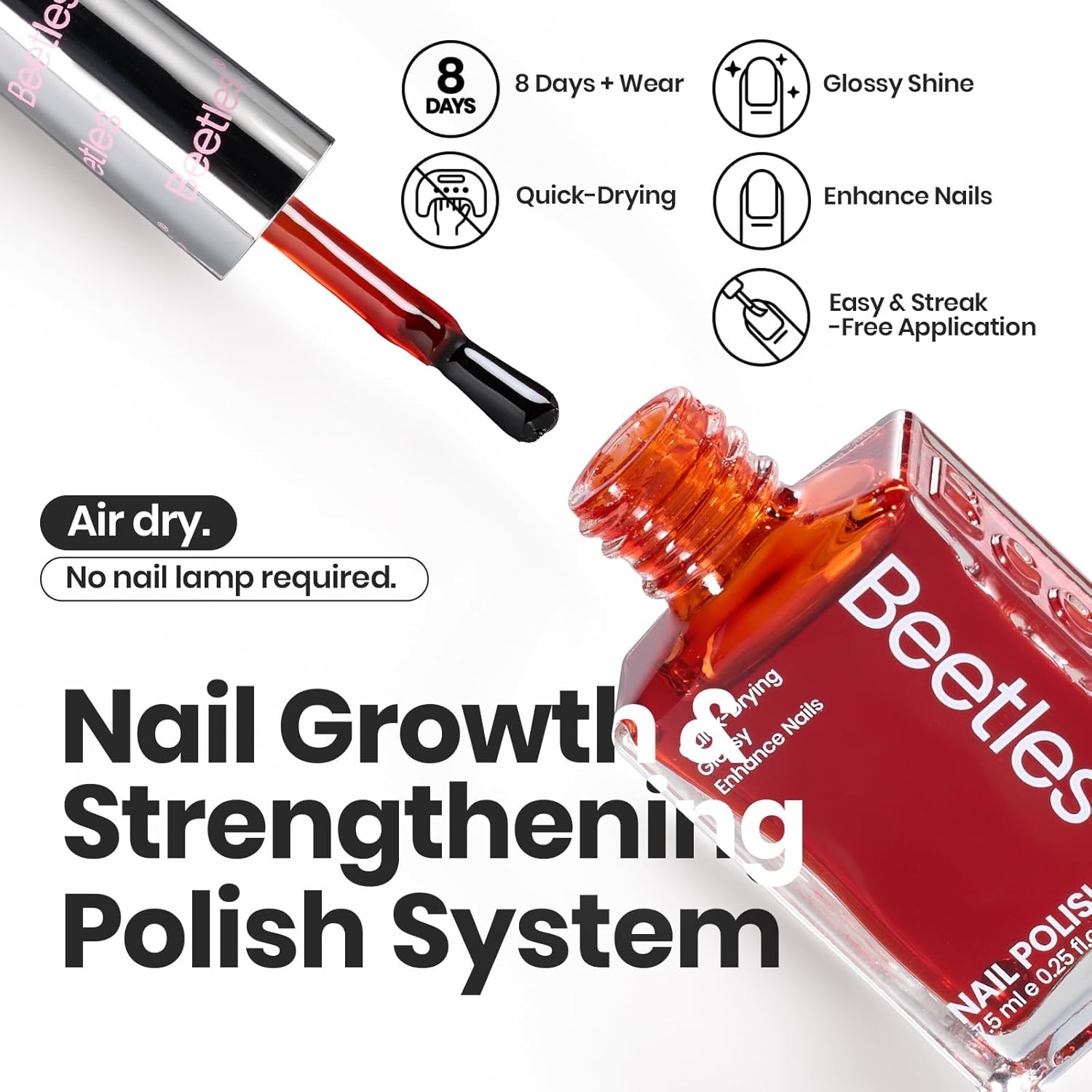 Beetles Fall Nail Polish Set - Golden Harvest 6 Colors Quick Drying Long-Lasting Burgundy Red Orange Jelly Glitter Nail Polish for DIY At-Home Manicure Gift for Women-Velvo Beauty