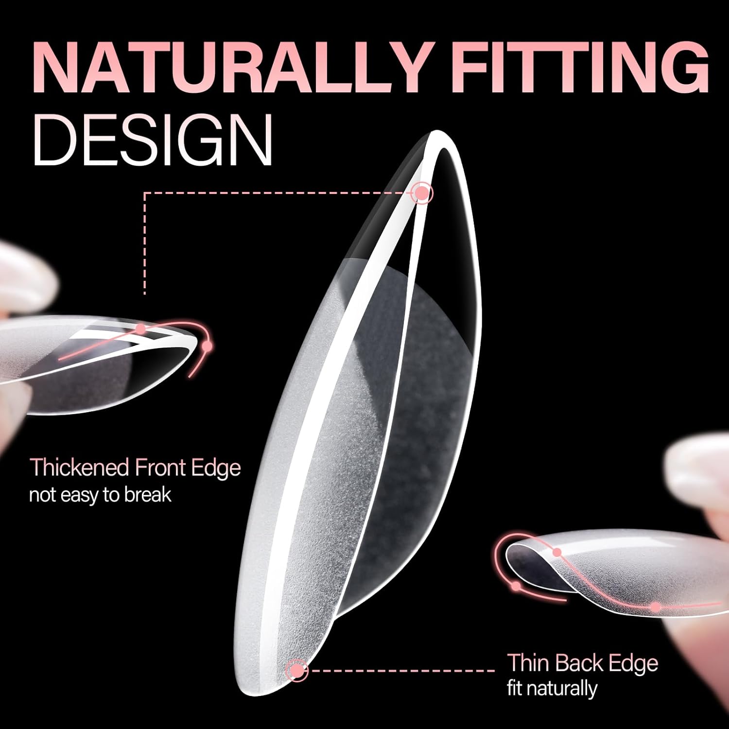 AILLSA Short Almond Nail Tips - Thickened Pre-shaped False Nail Tips Short Almond Shaped Half Matte Nails Tips, Fake Nails Extension 450pcs 15 Sizes with Storage Box-Velvo Beauty