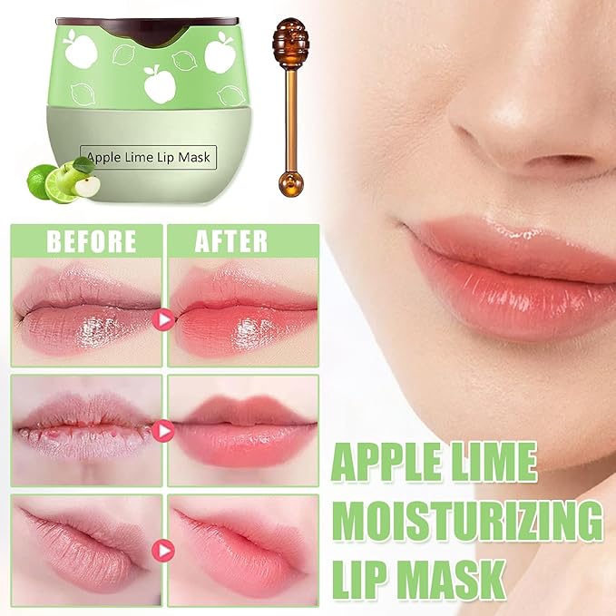 4PCS Bee Lip Balm Honey Pot, Honey & Strawberry & Watermelon&Apple Lime Lip Mask, Lip Balm for Dry Cracked Lips, Lip Scrubs Exfoliator & Moisturizer, Hydrating Lip Balm Honey Lip Balm-Velvo Beauty