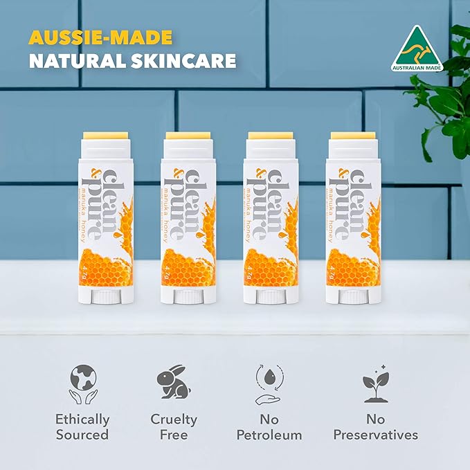 Beekeeper’s Favorite Lip Balms, 4 Pack | Manuka Honey Beauty Products | Lip Care Set With 100% All Natural Beeswax and Vitamin E Oil | Flavored Lip Balm for Dry, Chapped Lips-Velvo Beauty