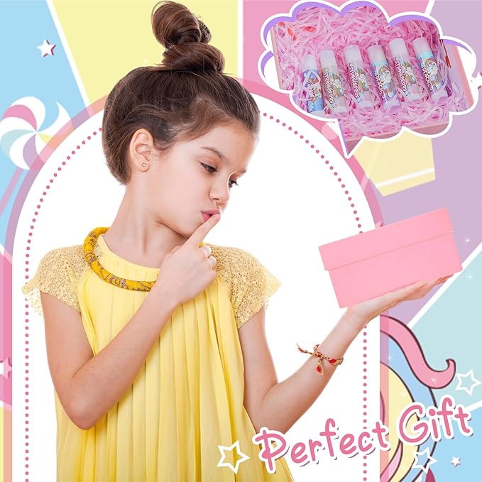 24 Pcs Unicorn Lip Balm Back to School Gift Unicorn Party Favors Lip Balm for Girls Birthday Party Favors Lip Gloss for Kids Gifts for Kids Fruity Favors Unicorn Gift for Cute Girls-Velvo Beauty