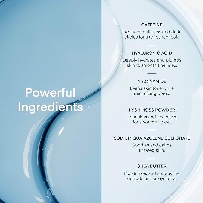 TEREZ & HONOR Under Eye Patches for Dark Circles - 60 Korean Hydrogel Masks for Puffiness, Bags with Caffeine, Hyaluronic Acid, Niacinamide - Undereye Brightening, Hydrating, Anti-Wrinkle & Cooling-Velvo Beauty