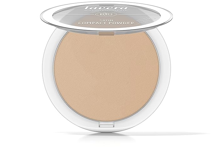lavera Satin Compact Powder -Tanned 03- nude - Almond Oil & Rice Powder - Vegan - Mattifying - Long-Lasting - Velvety Texture 0.32 Fl Oz-Velvo Beauty