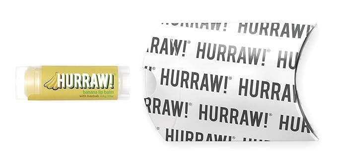 Hurraw! Banana Lip Balm: Organic, Certified Vegan, Cruelty and Gluten Free. Non-GMO, 100% Natural Ingredients. Bee, Shea, Soy and Palm Free. Made in USA-Velvo Beauty
