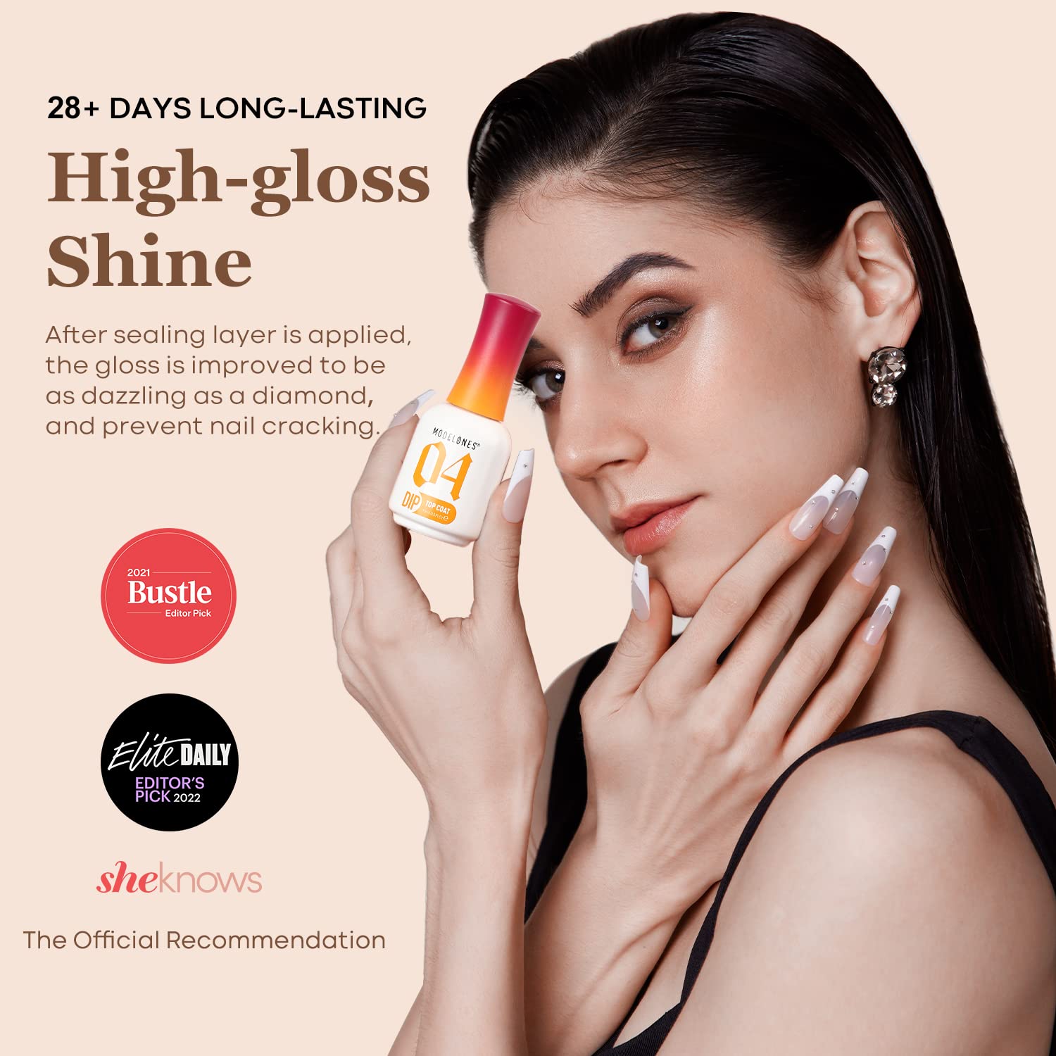 modelones Dip Powder Liquid Set 4+4 Pcs, Dip Powder System Set with Base Coat/Top Coat/Activator/Brush Saver/Manicure Tools for Nail Kit Art DIY Salon - 15ml/0.5oz-Velvo Beauty