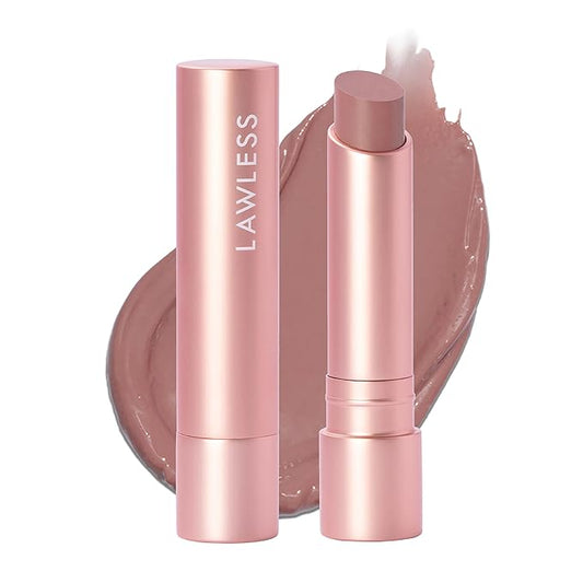 LAWLESS Forget the Filler Lip Plumping Line Smoothing Tinted Balm, Whisper, Pink, 0.09 Ounce-Velvo Beauty