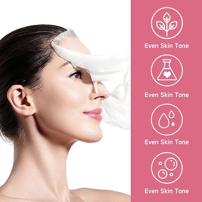 5 Pack Sheets Face Masks Skincare For All Skin Types, Cherry Facial Sheet Masks, Hydrating Facial Sheets Mask for Firming, Sheet Mask with Cherry Blossom Face Mask for Glowing Skin-Velvo Beauty