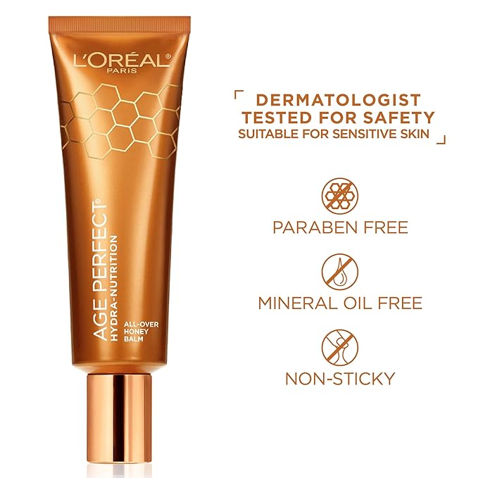 L'Oreal Paris Skincare Age Perfect Hydra-Nutrition All-Over Balm with Manuka Honey Extract and Nurturing Oils, to Soothe and Rescue Dry Skin, Paraben Free, 1.7 oz.-Velvo Beauty