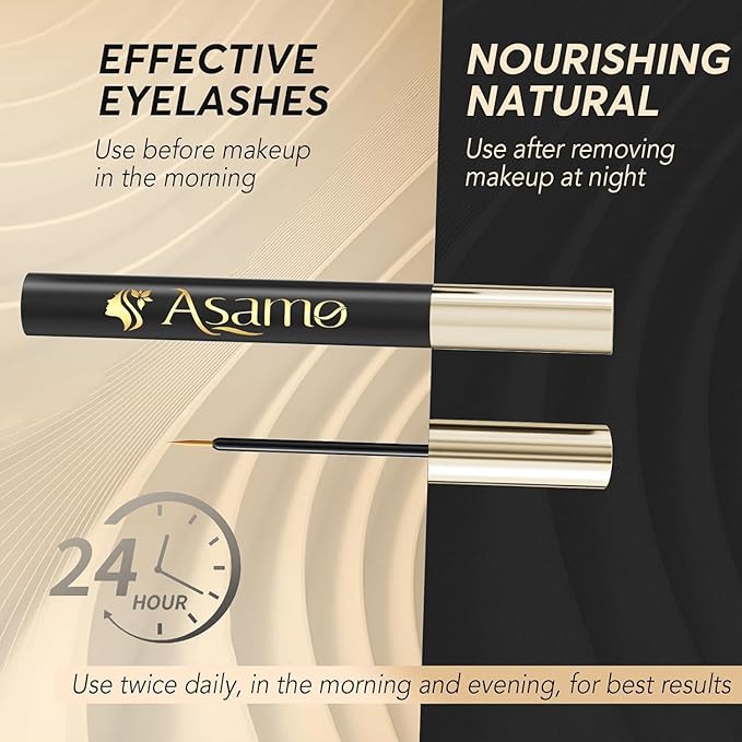 Eyelash Growth Serum – 15 Plant Extracts for Longer, Denser & Robust Lashes,Boosts Natural Lash Development,eyelash serum,Enhance Natural Beauty, Hypoallergenic Oil Free,lash growth serum（Black-Gold）-Velvo Beauty