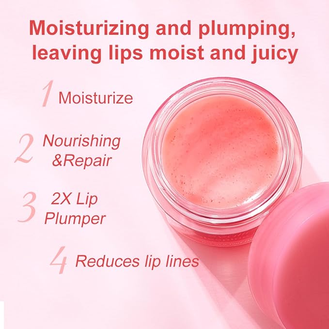 Sleeping Lip Mask,Organic Vitamin C Lip Sleeping Mask Hydrate & Repair Sleeping Lip Balm, Nourish Overnight Lip Care Treatment Lip Line & Color Improve,Crack & Dry Sleeping Lip Mask For Women & Men-Velvo Beauty
