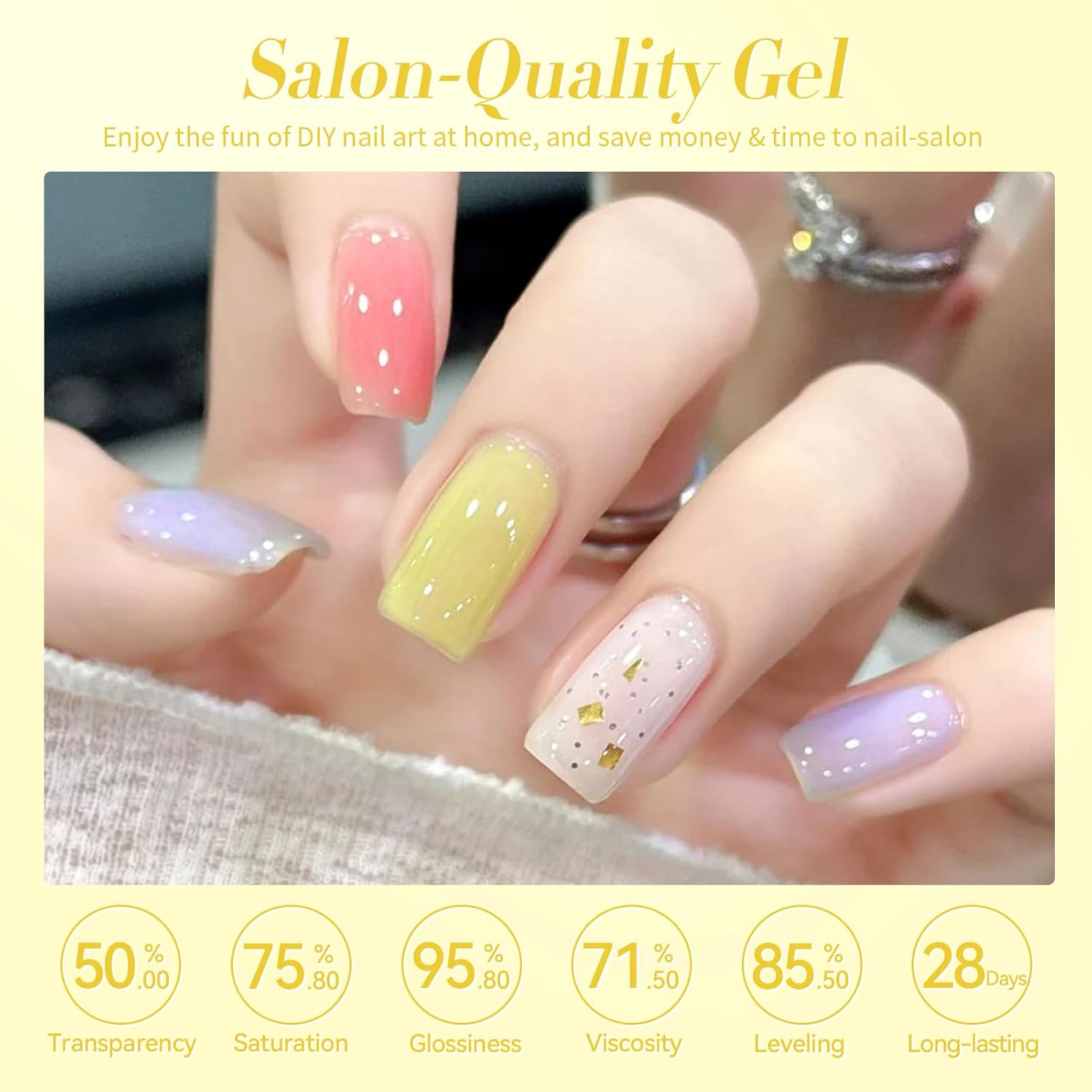 Born Pretty Jelly Pastel Gel Nail Polish Milky Jelly Gel Polish Spring Summer Macaron Candy Sweet Color Translucent Blue Red Green Yellow Pink Purple Easter Gift Nail Art Manicure DIY Home and Salon-Velvo Beauty