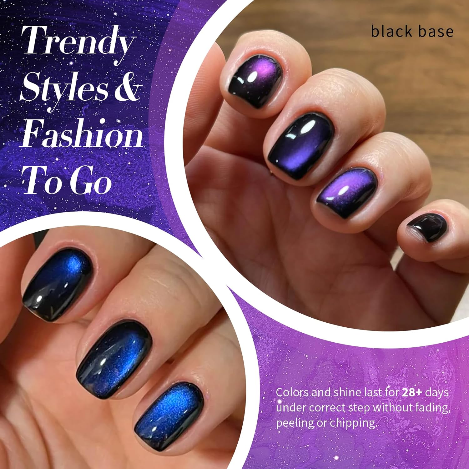 Born Pretty Cat Magnetic Gel Nail Polish Heaven Purple Chameleon Holorgraphic Cat Magnetic Eye Gel Polish Glitter Gel Polish-Velvo Beauty