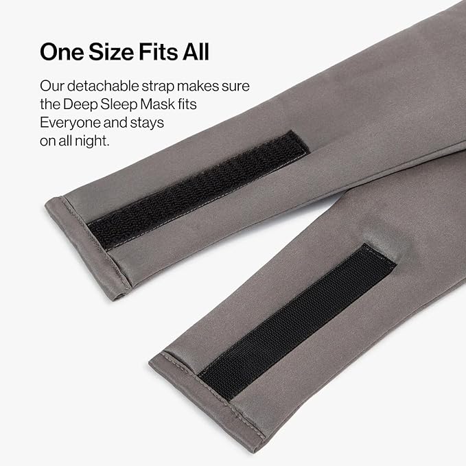 Dore & Rose Deep Sleep Mask Light Blocking, 23 Momme Mulberry Silk Eye Mask, Ultra Soft, Adjustable - Travel Sleeping Mask for Men & Women - Charcoal-Velvo Beauty