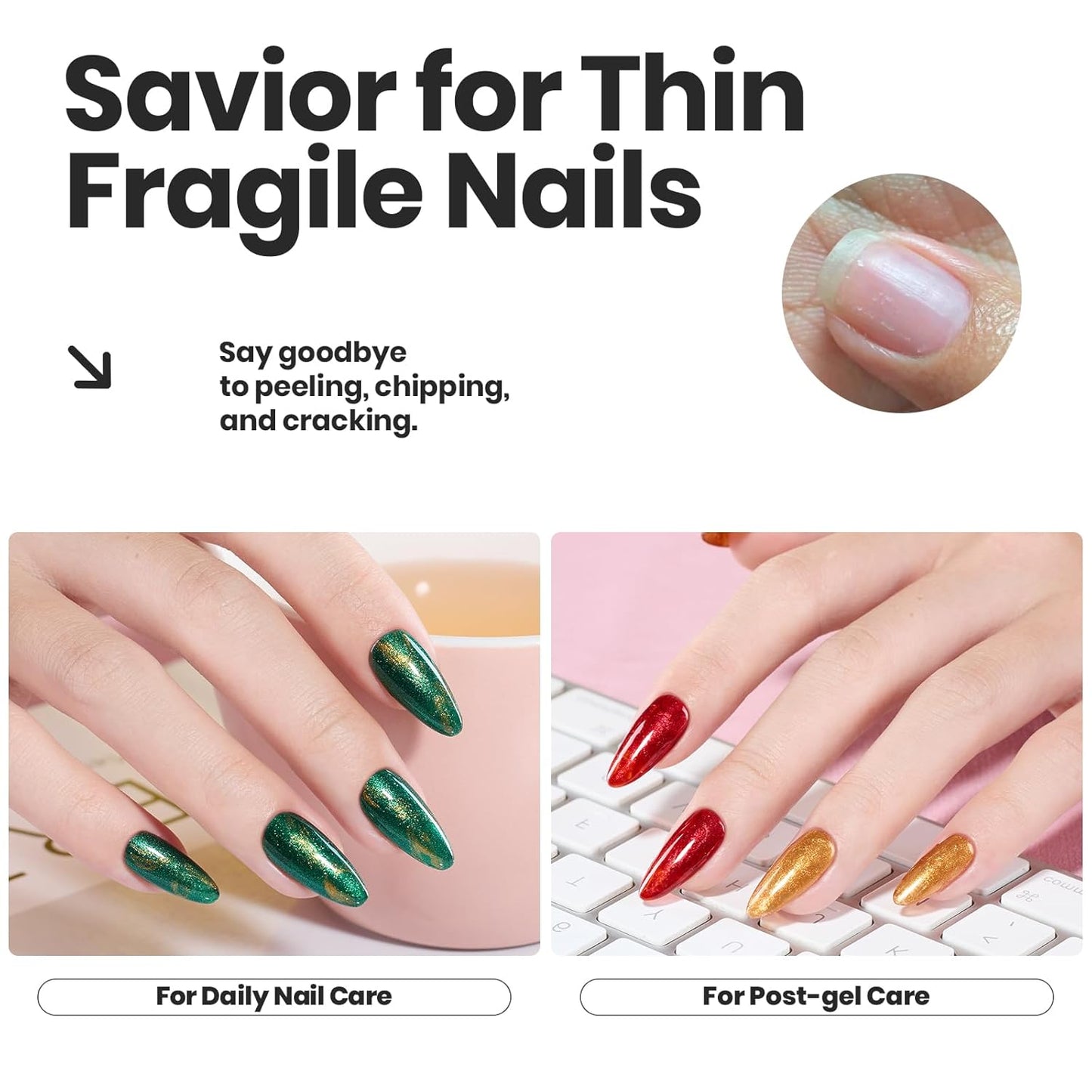 Beetles Fall Nail Polish Set - Glamour Era 6 Colors Quick Dry Glitter Burgundy Red Gold Green Yellow High-Gloss Long-Lasting Nail Polish for DIY At-Home Manicure Gift for Women-Velvo Beauty