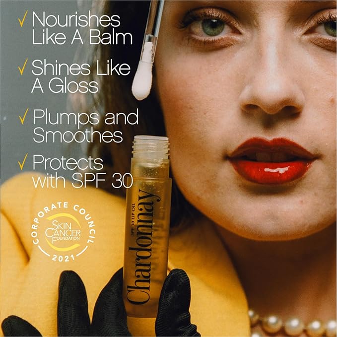 Vacation Chardonnay Lip Oil SPF 30, Sunscreen for Lips, Hydrating Lip Oil, Caramel Vanilla Flavored Lip Gloss, Non-Sticky Lip Balm with SPF 30, Vegan, 0.2 Fl. Oz. (Pack of 2)-Velvo Beauty