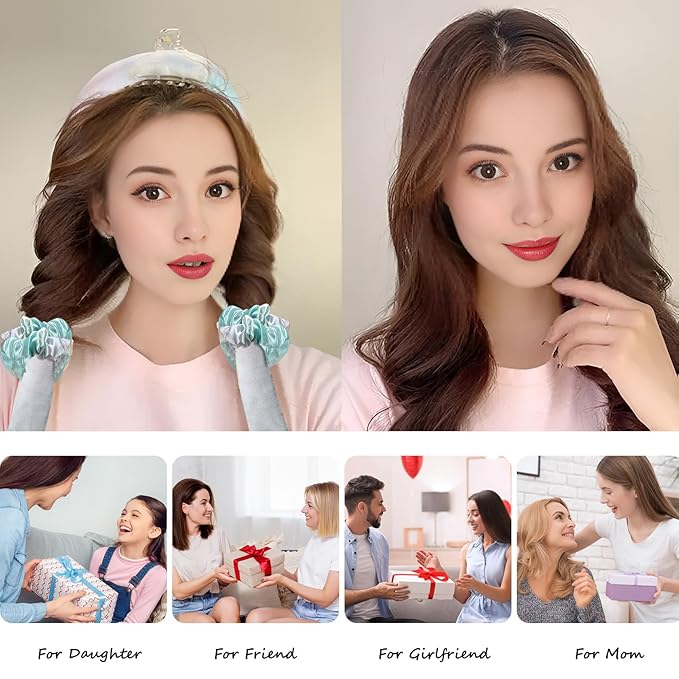 Satin Heatless Curling Set - Hair Rollers for Curls Heatless Hair Curlers & Hot Rollers Hair Curlers to Sleep in Curling Rod Headband Curler (Dream Nebula)-Velvo Beauty