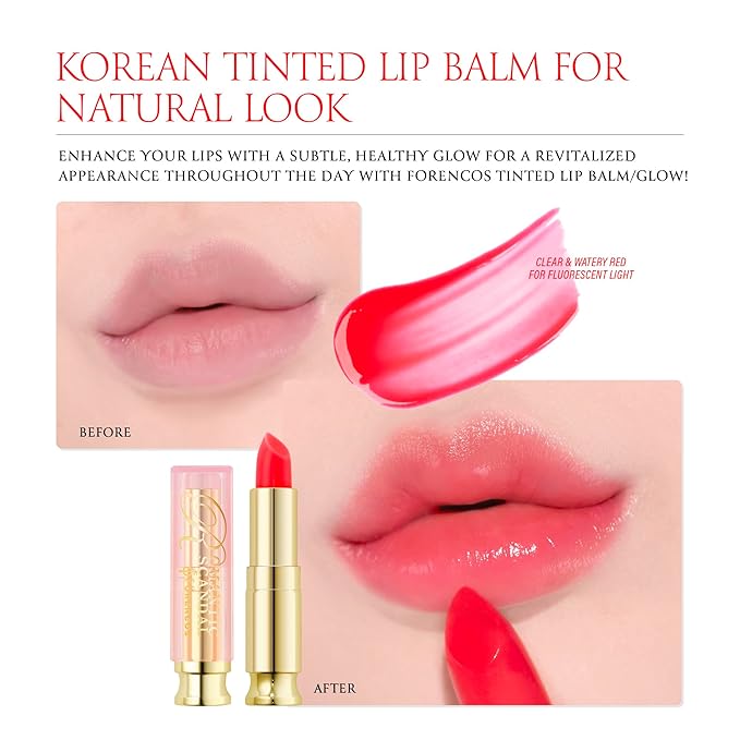Tinted Lip Balm Hydrating 0.11oz, Glow Pink Shade, Glossy High Pigmentation, Sheer and Smooth, Mositurizing, Natural Color (Red Scarlet)-Velvo Beauty