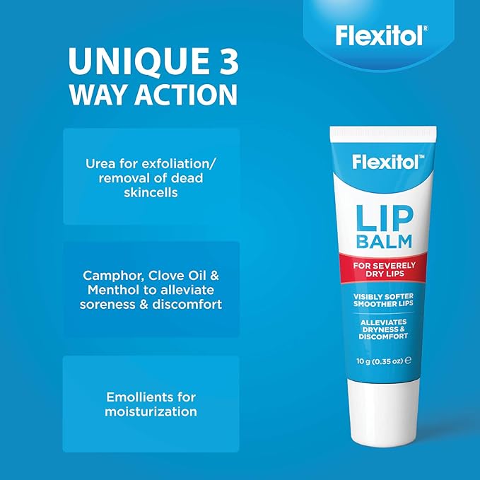 Flexitol Lip Balm, 0.35 Ounce Tube, Cream White, 3 Count (Pack of 1)-Velvo Beauty