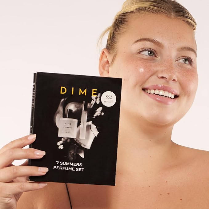 Dime Beauty 7 Summers Perfume Set ($87 Value) - Includes 50 ml + Travel Size 10 ml, Sweet Floral Scent, Clean Fragrance Eau de Toilette for Women, Hypoallergenic-Velvo Beauty