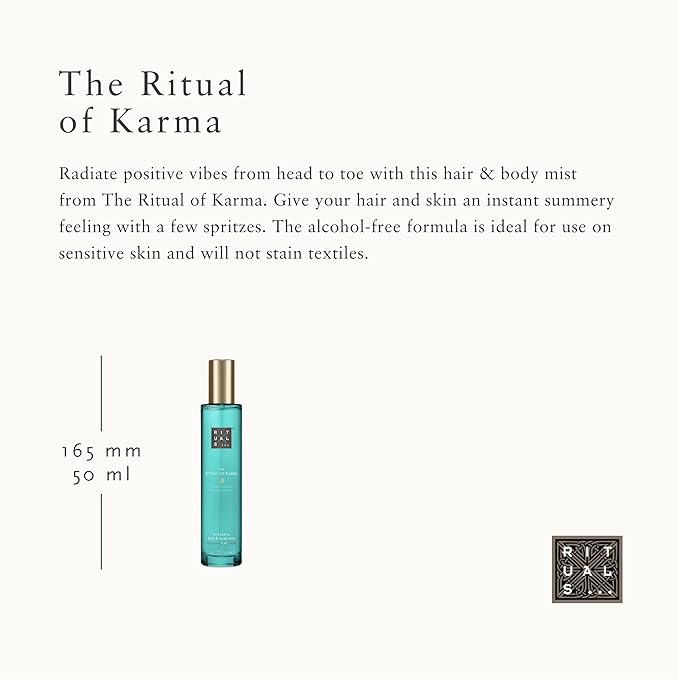 RITUALS Karma Soothing Hair & Body Mist - Body Spray with Holy Lotus & White Tea - 1.6 Fl Oz-Velvo Beauty