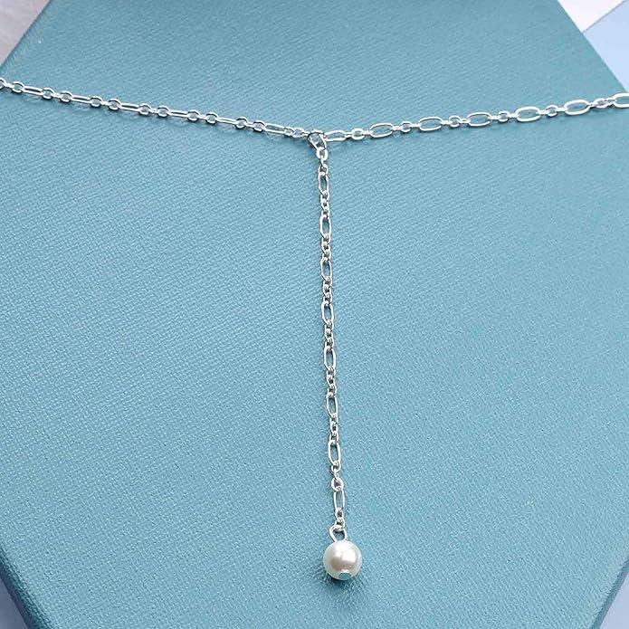 Long Pearl Necklace Pearl Lariat Y Necklace Chain Vintage Minimalist Necklace Jewelry for Women and Girls-Velvo Beauty