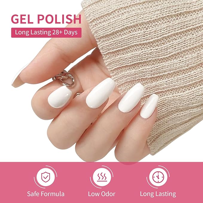 JODSONE 10ml 6 Colors Red Rose Pink Gel Nail Polish Set All Seasons Soak off U V Lamp Gel Manicure Set for Nail Art Long Lasting Valentine's Day Gifts for Her-Velvo Beauty