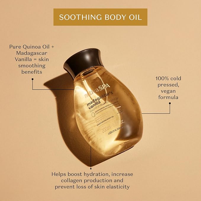 Nativa SPA by O Boticário, Madagascar Vanilla Body Oil, Soothing & Moisturizing, 6.8 Ounce-Velvo Beauty
