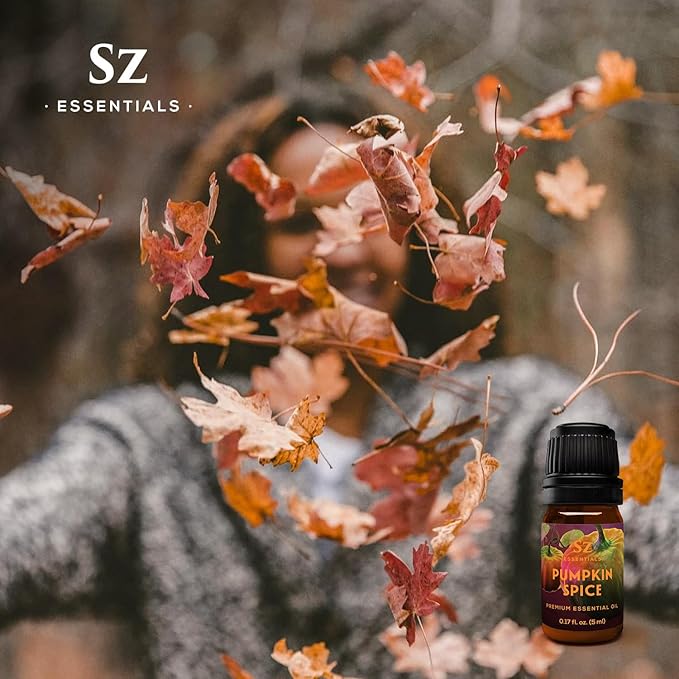 Pumpkin Spice Essential Oil Blend for Diffuser and Humidifier - 100% Pure and Natural - Rich Pumpkin Spice Scent, with Fruity and Spicy Overtones - Vegan - 0.17 floz (5 mL)-Velvo Beauty